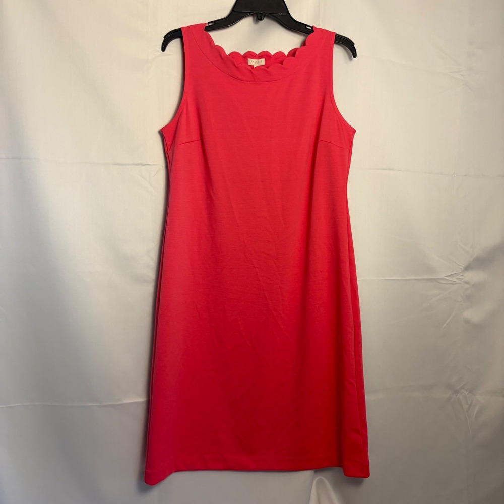 Talbots Outlet Pink Scalloped Neck Sleeveless Shift Dress Womens Small NWT